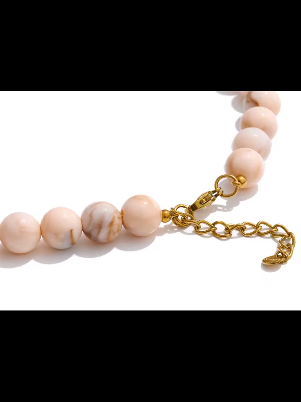 Coastel Cream Gold Shell Charm Beaded Necklace - Picture 6 of 12